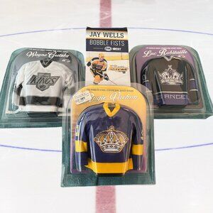 LA Kings Legends Mini Jersey Lot Gretzky Robitaille Vachon + Jay Wells Figure
